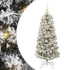 vidaXL Uměl&yacute; Skl&aacute;dac&iacute; V&aacute;nočn&iacute; Strom 150 LED Zelen&aacute; a b&iacute;l&aacute; 120 cm
