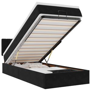 vidaXL Osmansk&yacute; r&aacute;m postele s matrac&iacute; čern&aacute; 90x190cm samet