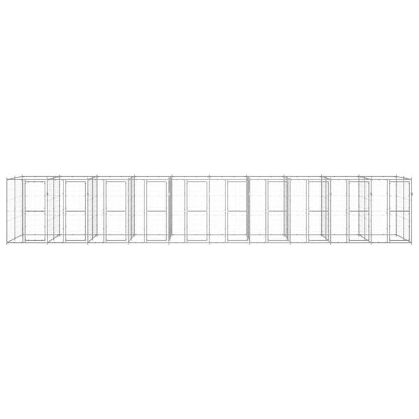 vidaXL Venkovn&iacute; ps&iacute; kotec pozinkovan&aacute; ocel 24,2 m&sup2;