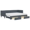 vidaXL V&aacute;lenda s přist&yacute;lkou a z&aacute;suvkami tmavě &scaron;ed&aacute; 80 x 200 cm samet