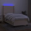vidaXL Box spring postel s matrac&iacute; a LED kr&eacute;mov&aacute; 100x200 cm textil
