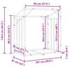 vidaXL Stojan na palivové dřevo s krytem proti dešti 100x25x150 cm