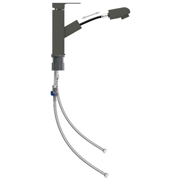 vidaXL Umyvadlov&aacute; baterie s vytahovac&iacute; spr&scaron;kou &scaron;ed&aacute; 157 x 172 mm