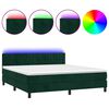 vidaXL Box spring postel s matrac&iacute; a LED tmavě zelen&aacute; 180x200 cm samet