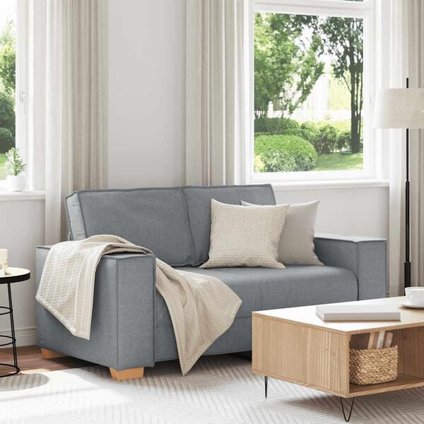 vidaXL Dvoum&iacute;stn&aacute; pohovka světle &scaron;ed&aacute; 160x78x84 cm l&aacute;tkov&aacute;