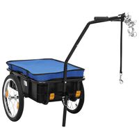 vidaXL Vozík za kolo / ruční vozík 155 x 60 x 83 cm ocel modrý