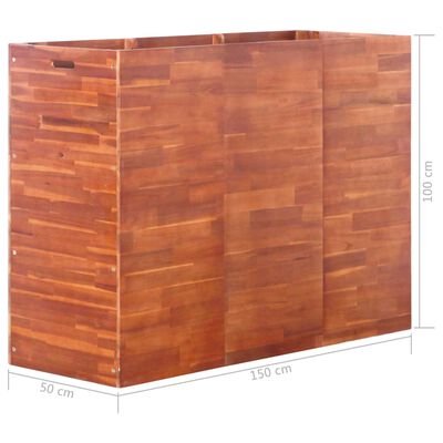 vidaXL Vyvýšený záhon akáciové dřevo 150 x 50 x 100 cm