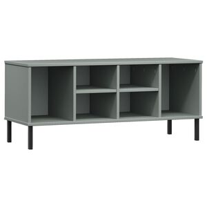 vidaXL Botn&iacute;k s kovov&yacute;mi nohami &scaron;ed&yacute; 106x35x45 cm masivn&iacute; dřevo OSLO