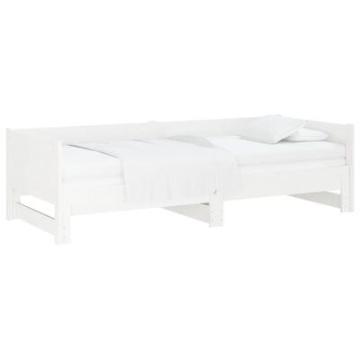 vidaXL Výsuvná postel bílá masivní borovice 2x (90 x 190) cm