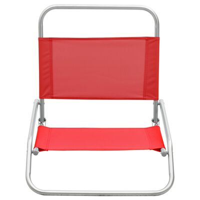 vidaXL Skládací plážové židle 2 ks červené textil