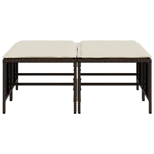 vidaXL Zahradní stoličky s poduškami 4 ks hnědé polyratan