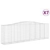 vidaXL Klenut&eacute; gabionov&eacute; ko&scaron;e 7 ks 400x50x120/140cm pozinkovan&eacute; železo