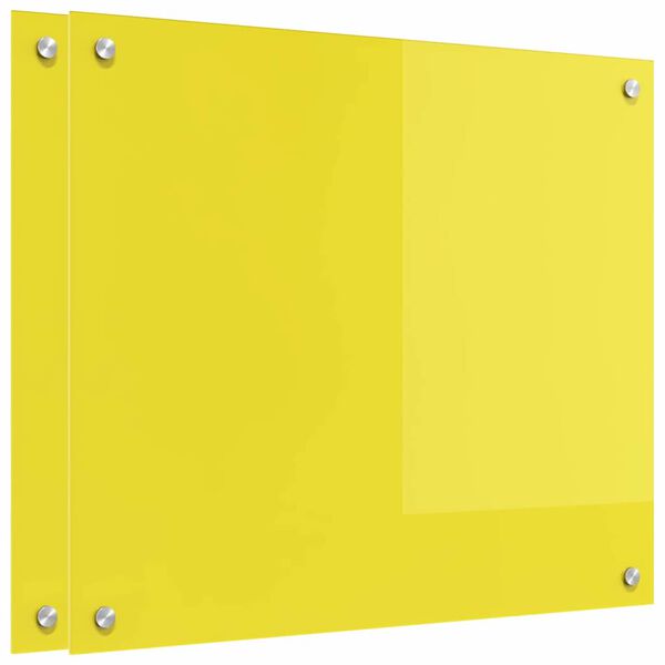 vidaXL Kuchyňská zástěna 2 pcs Žlutá 70 x 60 cm tvrzené sklo