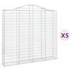 vidaXL Klenut&eacute; gabionov&eacute; ko&scaron;e 5 ks 200x30x180/200cm pozinkovan&eacute; železo