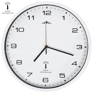 vidaXL R&aacute;diem ř&iacute;zen&eacute; n&aacute;stěnn&eacute; hodiny se strojkem Quartz 31 cm b&iacute;l&eacute;