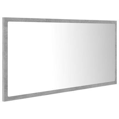 vidaXL LED koupelnové zrcadlo betonově šedé 90 x 8,5 x 37 cm akrylové