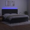 vidaXL Box spring postel s matrac&iacute; a LED čern&aacute; 200x200 cm samet