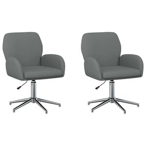 vidaXL Ot&aacute;čec&iacute; židle k psac&iacute;mu stolu 2 ks 54 x 58 x 90 cm Tmavě &scaron;ed&aacute;