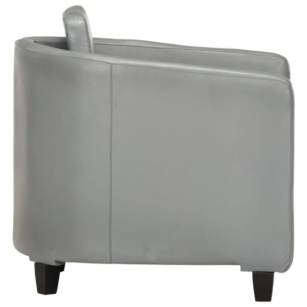 vidaXL Křeslo &scaron;ed&eacute; prav&aacute; kůže