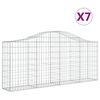 vidaXL Klenut&eacute; gabionov&eacute; ko&scaron;e 7 ks 200x30x80/100 cm pozinkovan&eacute; železo