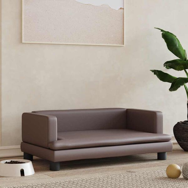 vidaXL Pel&iacute;&scaron;ek pro psy hněd&yacute; 80 x 45 x 30 cm uměl&aacute; kůže