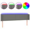 vidaXL Čelo postele s LED tmavě &scaron;ed&eacute; 163 x 16 x 78/88 cm textil
