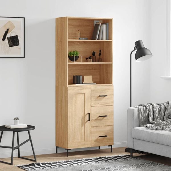vidaXL Skř&iacute;ň highboard dub sonoma 69,5 x 34 x 180 cm kompozitn&iacute; dřevo