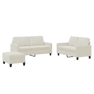 vidaXL 3d&iacute;ln&aacute; sedac&iacute; souprava s podu&scaron;kami kr&eacute;mov&aacute; samet