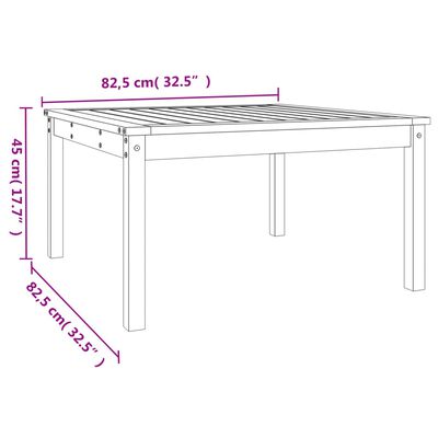 vidaXL Zahradní stůl bílý 82,5 x 82,5 x 45 cm masivní borové dřevo