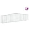 vidaXL Klenut&eacute; gabionov&eacute; ko&scaron;e 8 ks 400x50x80/100 cm pozinkovan&eacute; železo
