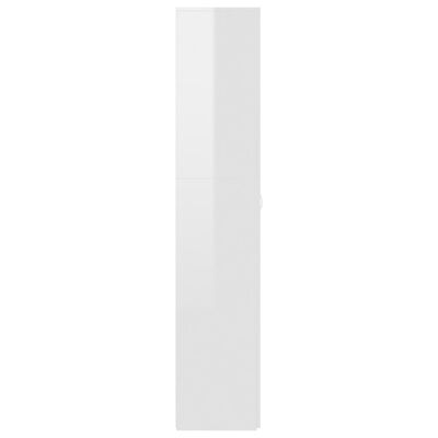vidaXL Botník bílý s vysokým leskem 80 x 35,5 x 180 cm dřevotříska