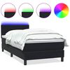 vidaXL Box spring postel s matrac&iacute; a LED růžov&aacute; 100x210 cm samet