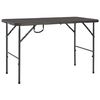 vidaXL Skl&aacute;dac&iacute; zahradn&iacute; stůl hněd&yacute; 120x60x74 cm HDPE ratanov&yacute; vzhled