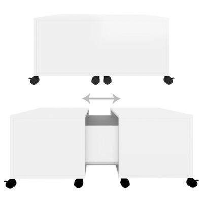 vidaXL Konferenční stolek bílý vysoký lesk 75x75x38 cm dřevotříska