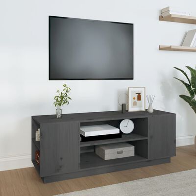 vidaXL TV skříňka šedá 110x35x40,5 cm masivní borové dřevo