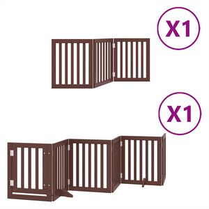 vidaXL Z&aacute;brana pro psy s dv&iacute;řky skl&aacute;dac&iacute; 9 panelů hněd&aacute; 450 cm topol