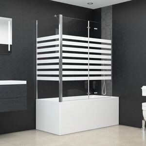 vidaXL Vanov&aacute; z&aacute;stěna 120 x 68 x 130 cm tvrzen&eacute; sklo pruhovan&aacute;