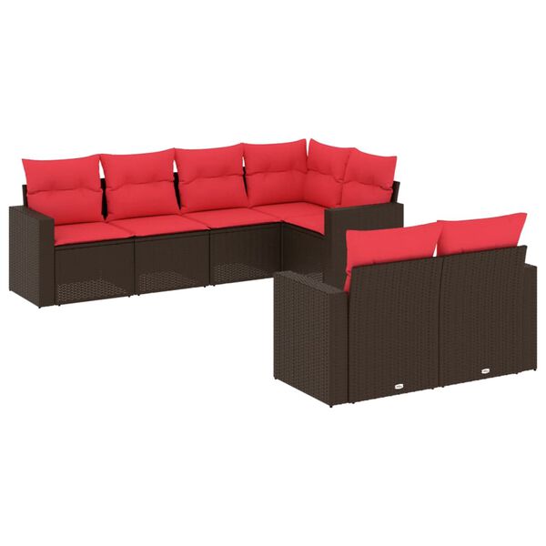 vidaXL 7d&iacute;ln&aacute; zahradn&iacute; sedac&iacute; souprava s podu&scaron;kami hněd&aacute; polyratan