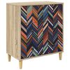 vidaXL Př&iacute;born&iacute;k OMMEN Geometrick&yacute; potisk 66 x 36,5 x 75 cm Sonoma