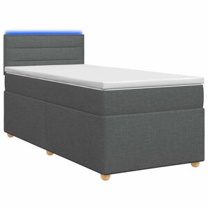vidaXL Postel boxspring s matrac&iacute; s čelo Tmavě &scaron;ed&aacute; 80 x 200 cm Textil