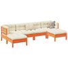 vidaXL 6dílná zahradní sedací souprava podušky voskově hnědá borovice