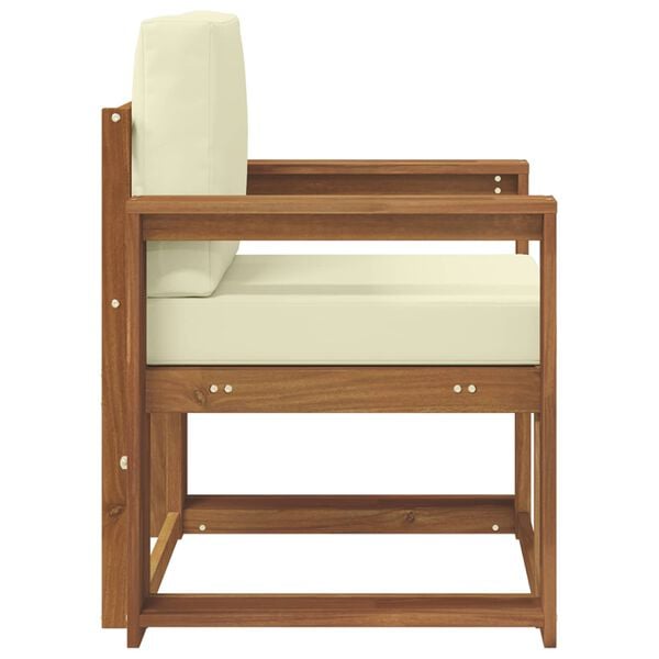 vidaXL Venkovn&iacute; pohovka Masivn&iacute; ak&aacute;ciov&eacute; dřevo a polyester Př&iacute;rodn&iacute;