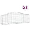 vidaXL Klenut&eacute; gabionov&eacute; ko&scaron;e 3 ks 200x50x60/80 cm pozinkovan&eacute; železo