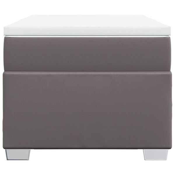 vidaXL Box spring postel s matrac&iacute; &scaron;ed&aacute; 100x200 cm uměl&aacute; kůže