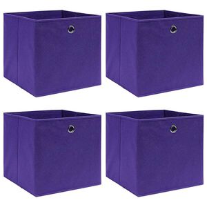 vidaXL &Uacute;ložn&eacute; boxy 4 ks netkan&aacute; textilie 28 x 28 x 28 cm fialov&eacute;