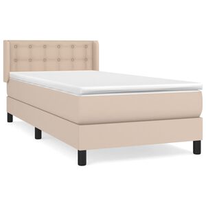 vidaXL Box spring postel s matrac&iacute; cappuccino 90x190 cm uměl&aacute; kůže
