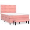 vidaXL Box spring postel s matrac&iacute; růžov&aacute; 140x190 cm samet