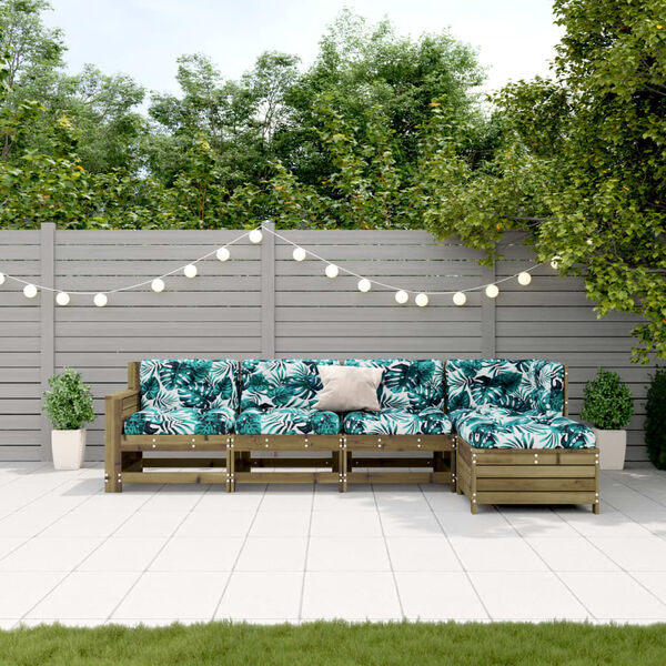 vidaXL 5d&iacute;ln&aacute; zahradn&iacute; sedac&iacute; souprava a podu&scaron;ky impregnovan&aacute; borovice