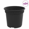 vidaXL Kulat&yacute; květin&aacute;č 24 ks Čern&aacute; &Oslash; 15 x 12 cm Plast