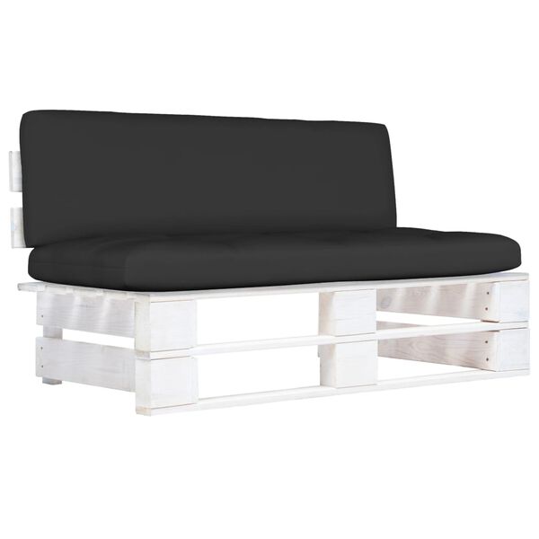 vidaXL Zahradn&iacute; středov&aacute; pohovka z palet b&iacute;le impregnovan&aacute; borovice